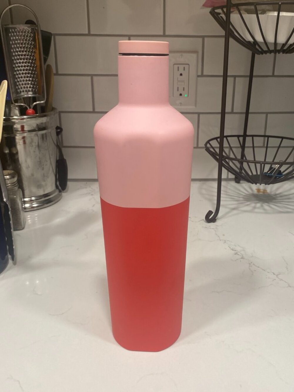 Corkcicle Triple Insulated 25oz Tumbler/Water Bottle w/ Screw Cap 2 tone pink